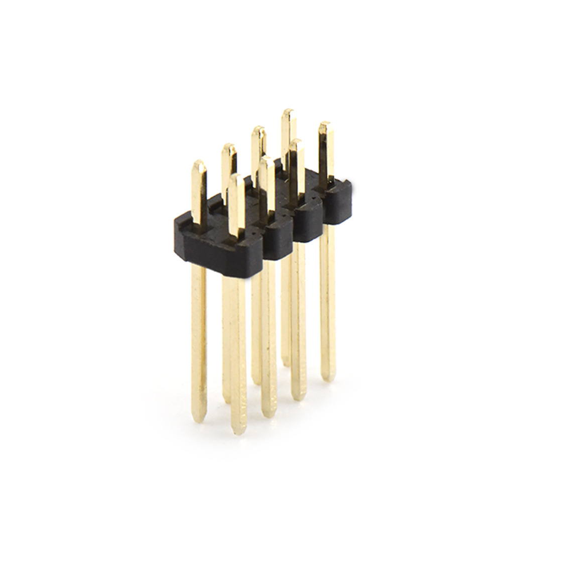 Pitch 2.00mm 180°双排 DIP 排针 L=12.20MM 2X04Pin 黑色 镀全金G/F